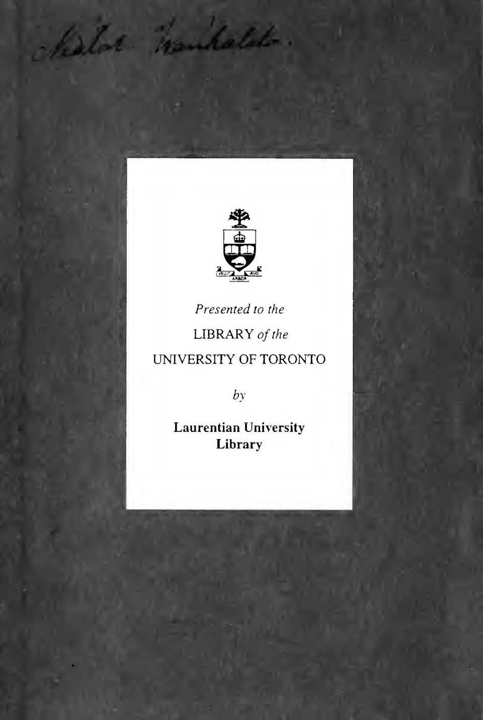 UNIVERSITY OF TORONTO