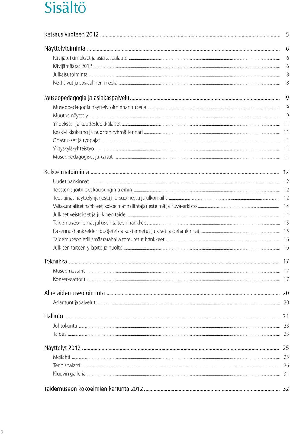 .. 11 Opastukset ja työpajat... 11 Yrityskylä-yhteistyö... 11 Museopedagogiset julkaisut... 11 Kokoelmatoiminta... 12 Uudet hankinnat... 12 Teosten sijoitukset kaupungin tiloihin.