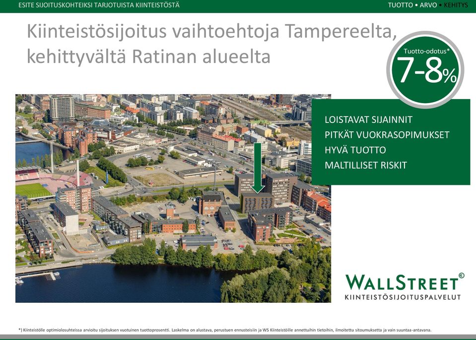 MALTILLISET RISKIT *) Kiinteistölle optimiolosuhteissa arvioitu sijoituksen vuotuinen tuottoprosentti.