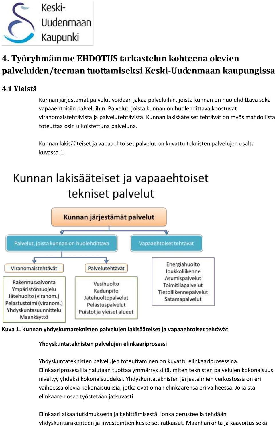 Palvelut, joista kunnan on huolehdittava koostuvat viranomaistehtävistä ja palvelutehtävistä. Kunnan lakisääteiset tehtävät on myös mahdollista toteuttaa osin ulkoistettuna palveluna.