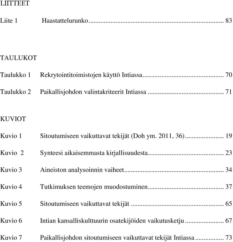 .. 19 Kuvio 2 Synteesi aikaisemmasta kirjallisuudesta... 23 Kuvio 3 Aineiston analysoinnin vaiheet.