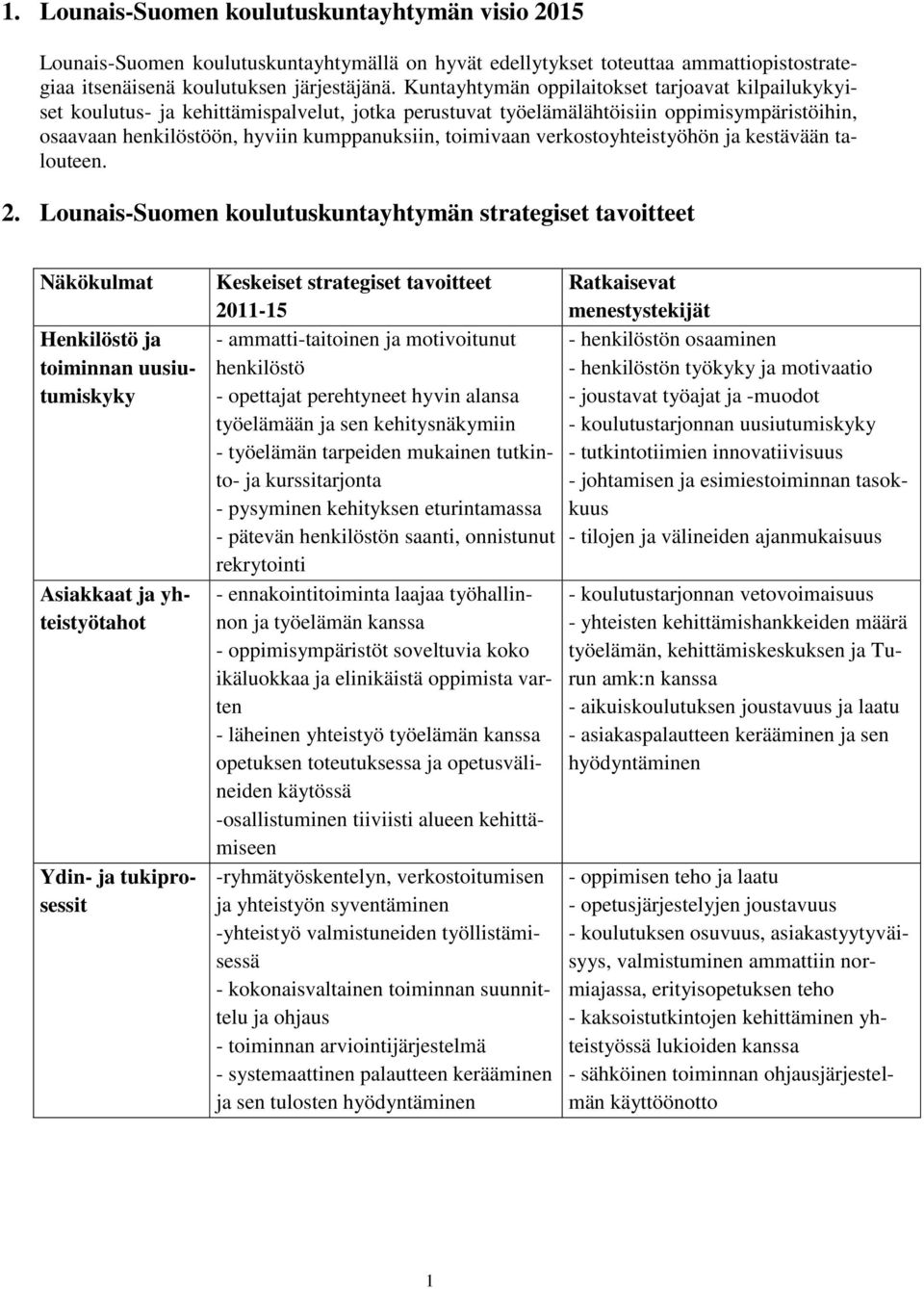 verkostoyhteistyöhön ja kestävään talouteen. 2.