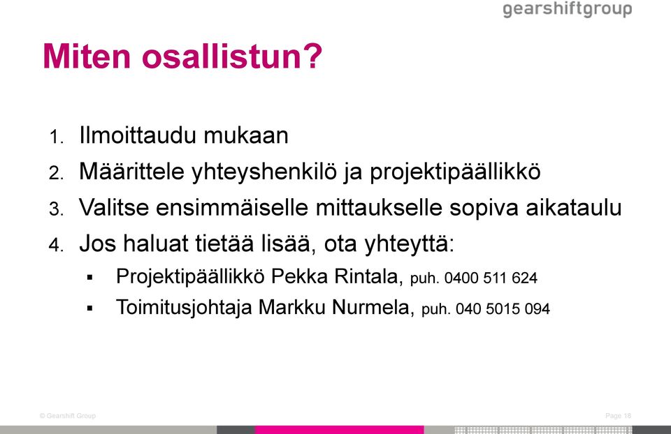 Valitse ensimmäiselle mittaukselle sopiva aikataulu 4.