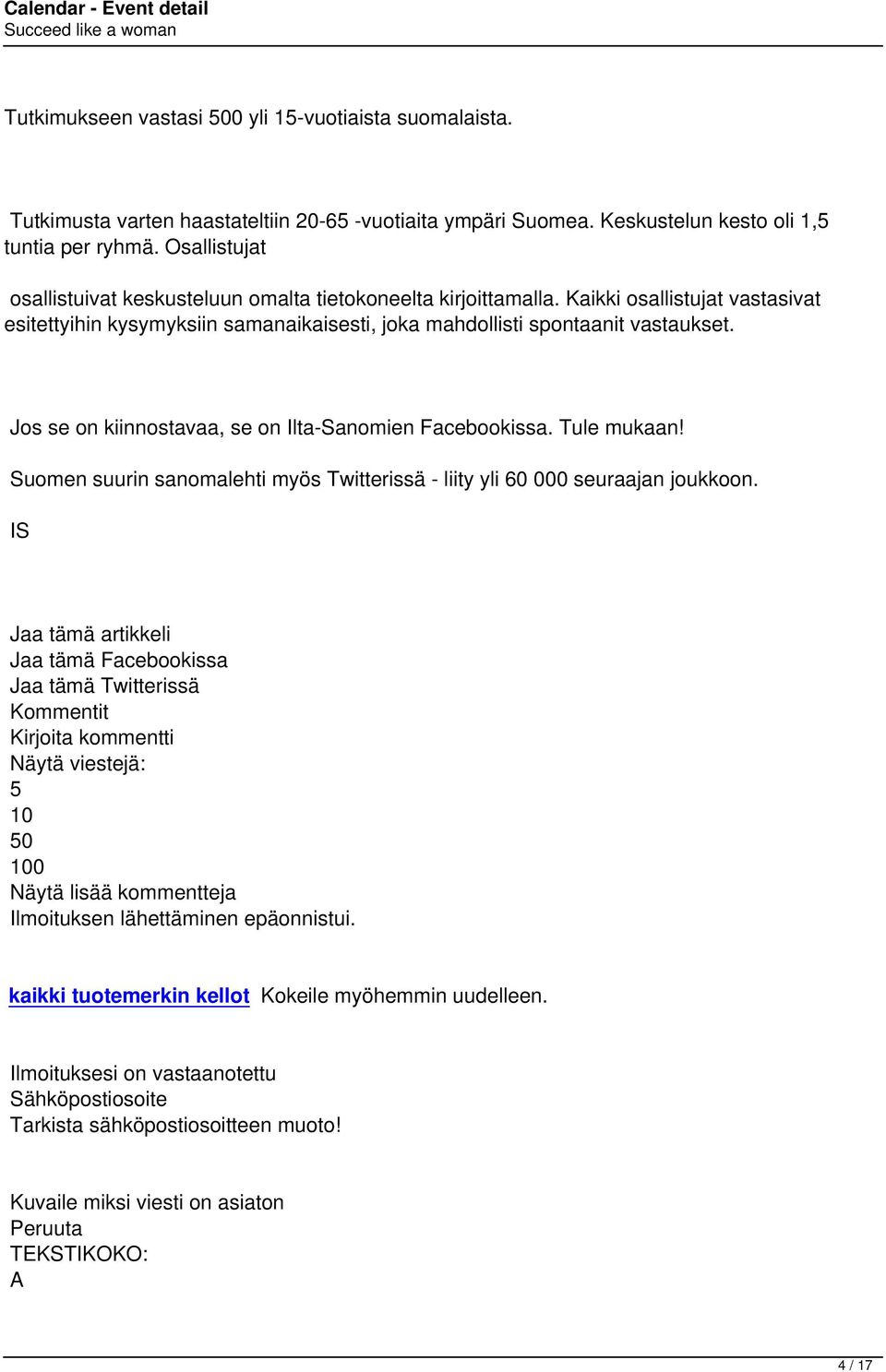Jos se on kiinnostavaa, se on Ilta-Sanomien Facebookissa. Tule mukaan! Suomen suurin sanomalehti myös Twitterissä - liity yli 60 000 seuraajan joukkoon.