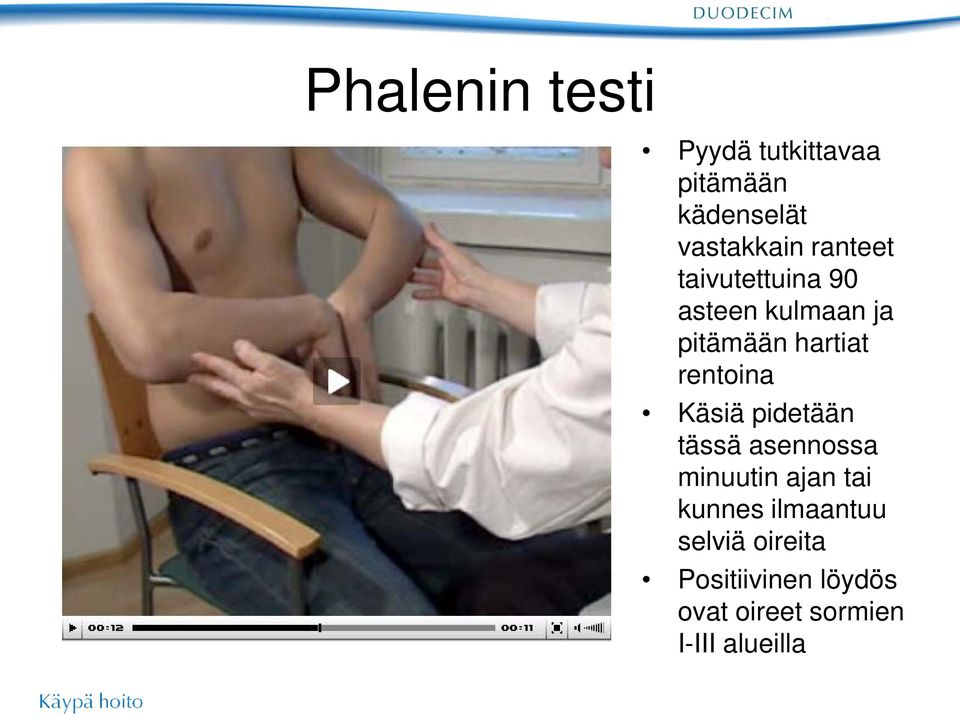 rentoina Käsiä pidetään tässä asennossa minuutin ajan tai kunnes