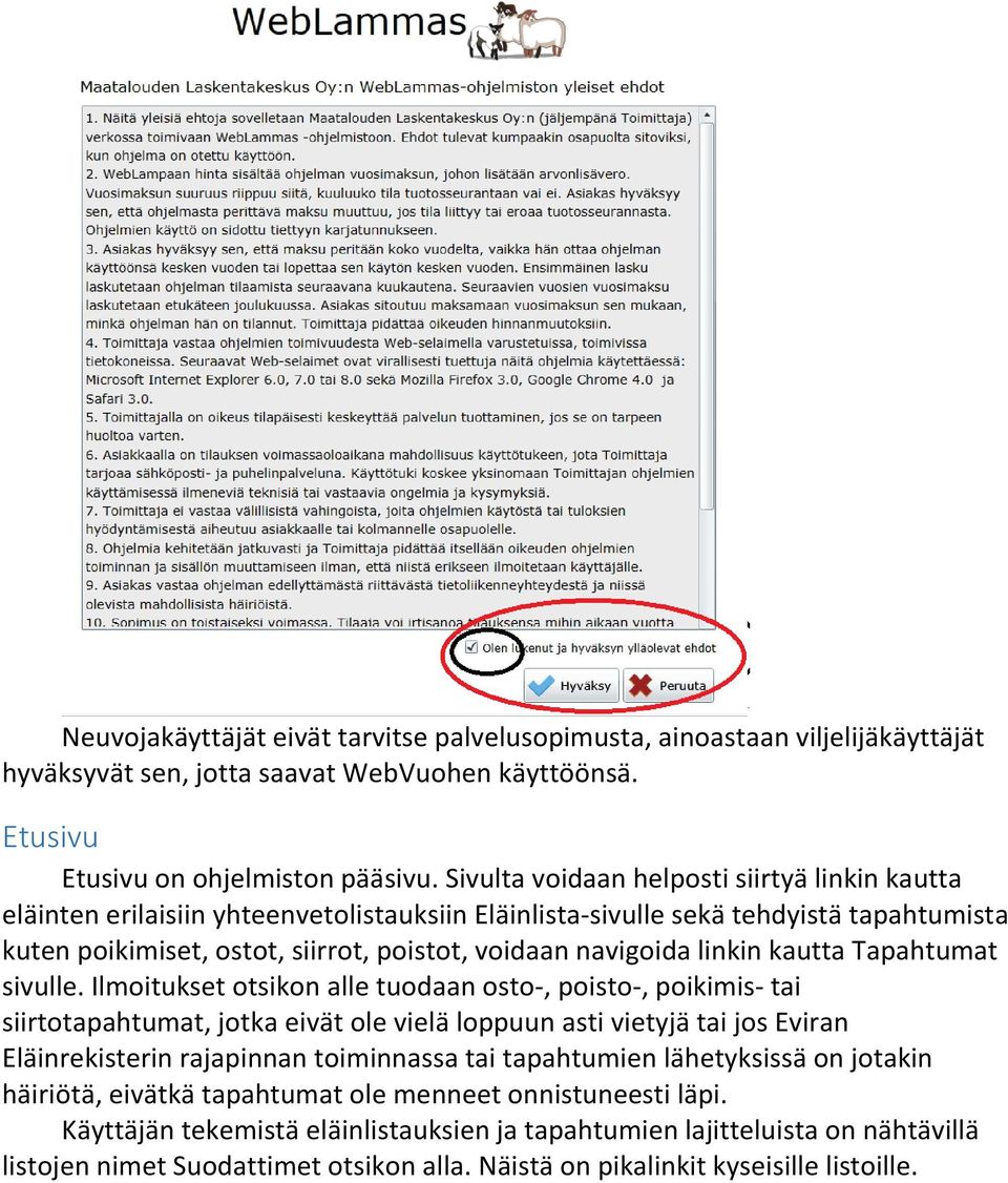 linkin kautta Tapahtumat sivulle.