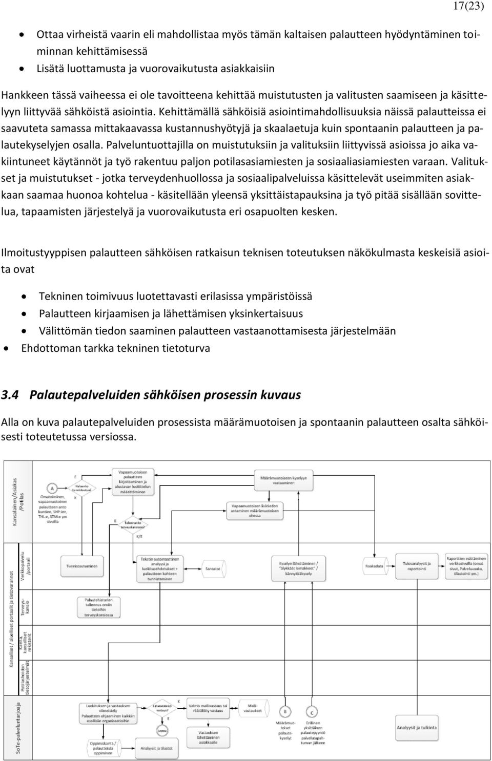 Kehittämällä sähköisiä asiointimahdollisuuksia näissä palautteissa ei saavuteta samassa mittakaavassa kustannushyötyjä ja skaalaetuja kuin spontaanin palautteen ja palautekyselyjen osalla.