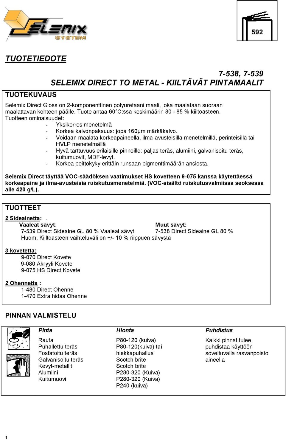 - Voidaan maalata korkeapaineella, ilma-avusteisilla menetelmillä, perinteisillä tai HVLP menetelmällä - Hyvä tarttuvuus erilaisille pinnoille: paljas teräs, alumiini, galvanisoitu teräs,