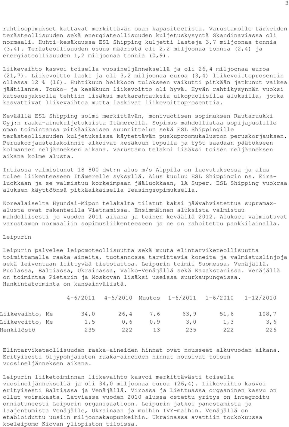 Liikevaihto kasvoi toisella vuosineljänneksellä ja oli 26,4 miljoonaa euroa (21,7). Liikevoitto laski ja oli 3,2 miljoonaa euroa (3,4) liikevoittoprosentin ollessa 12 % (16).