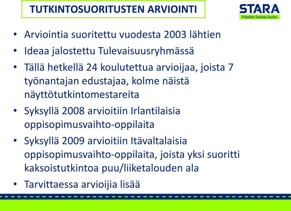 Syksyllä 2008 arvioitiin Irlantilaisia oppisopimusvaihto-oppilaita Syksyllä 2009 arvioitiin Itävaltalaisia