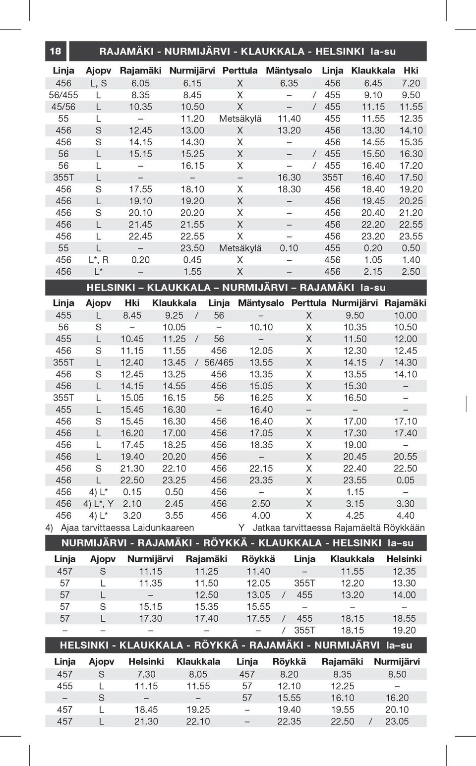 30 56 L 16.15 X / 455 16.40 17.20 355T L 16.30 355T 16.40 17.50 456 S 17.55 18.10 X 18.30 456 18.40 19.20 456 L 19.10 19.20 X 456 19.45 20.25 456 S 20.10 20.20 X 456 20.40 21.20 456 L 21.45 21.