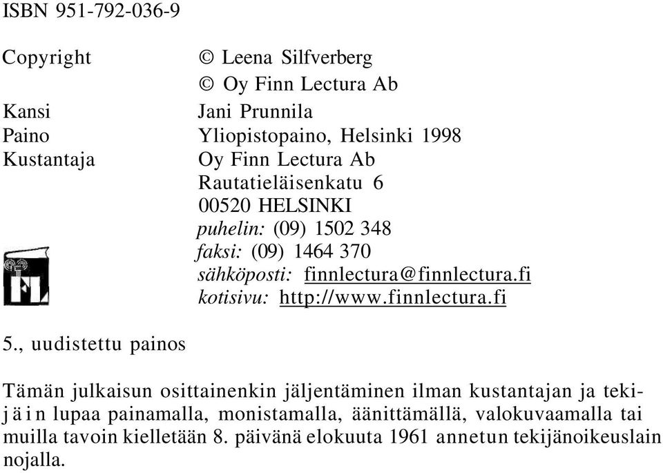 fi kotisivu: http://www.finnlectura.fi 5.