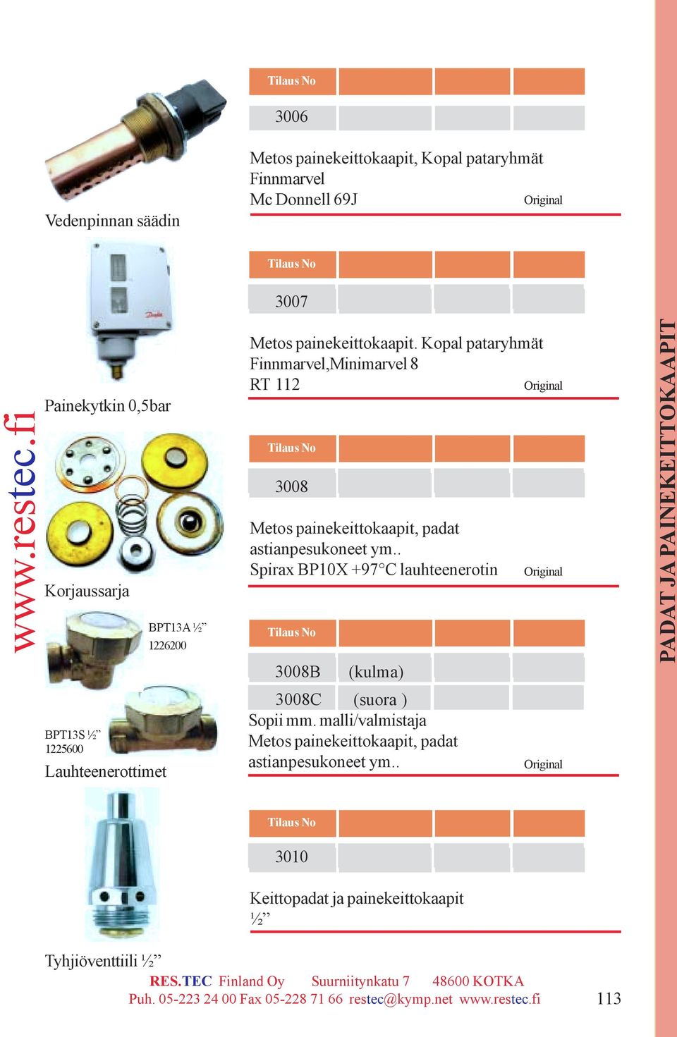 Kopal pataryhmät Finnmarvel,Minimarvel 8 RT 112 3008 Metos painekeittokaapit, padat astianpesukoneet ym.