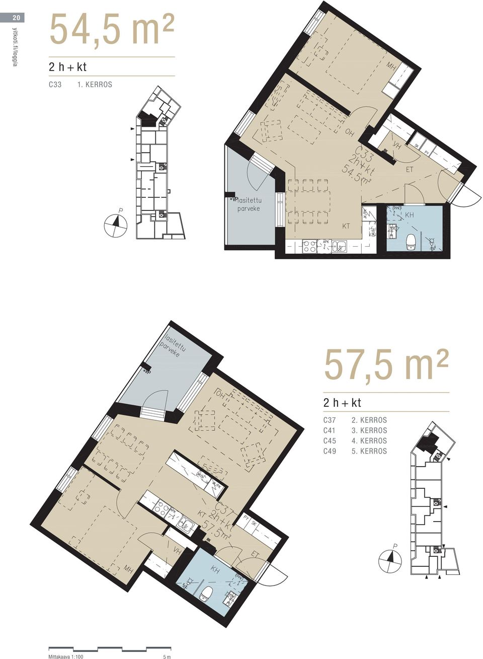 kerros 57,² 2 h + kt C37 C41