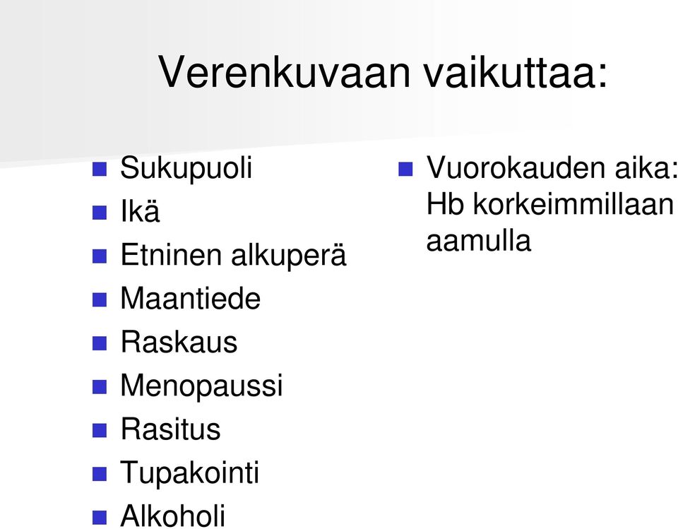 Menopaussi Rasitus Tupakointi Alkoholi