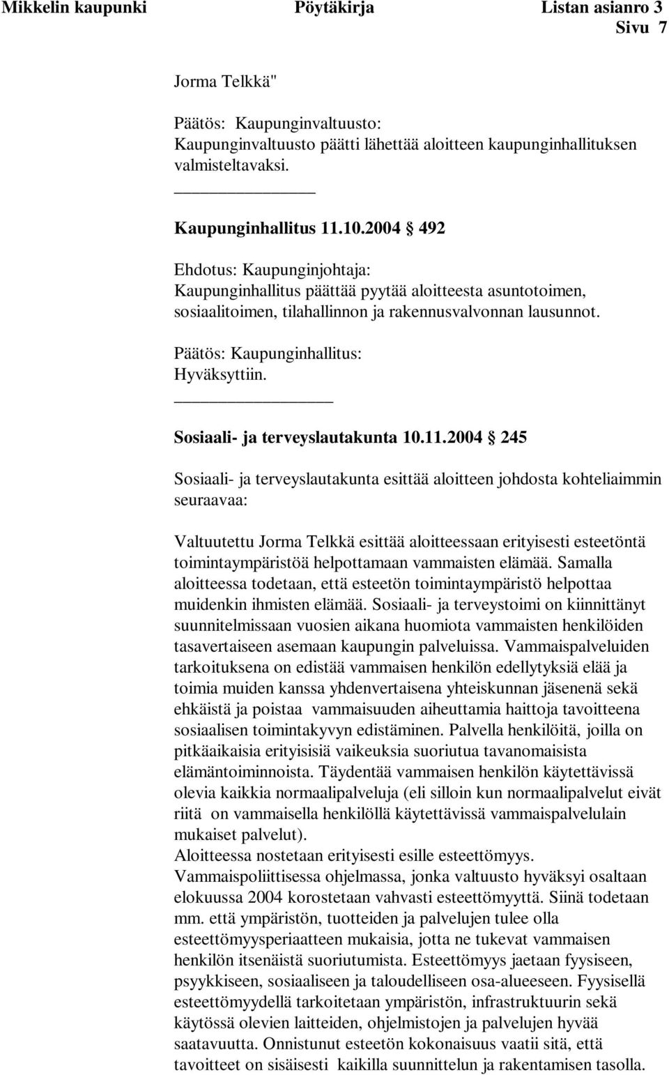 Sosiaali- ja terveyslautakunta 10.11.