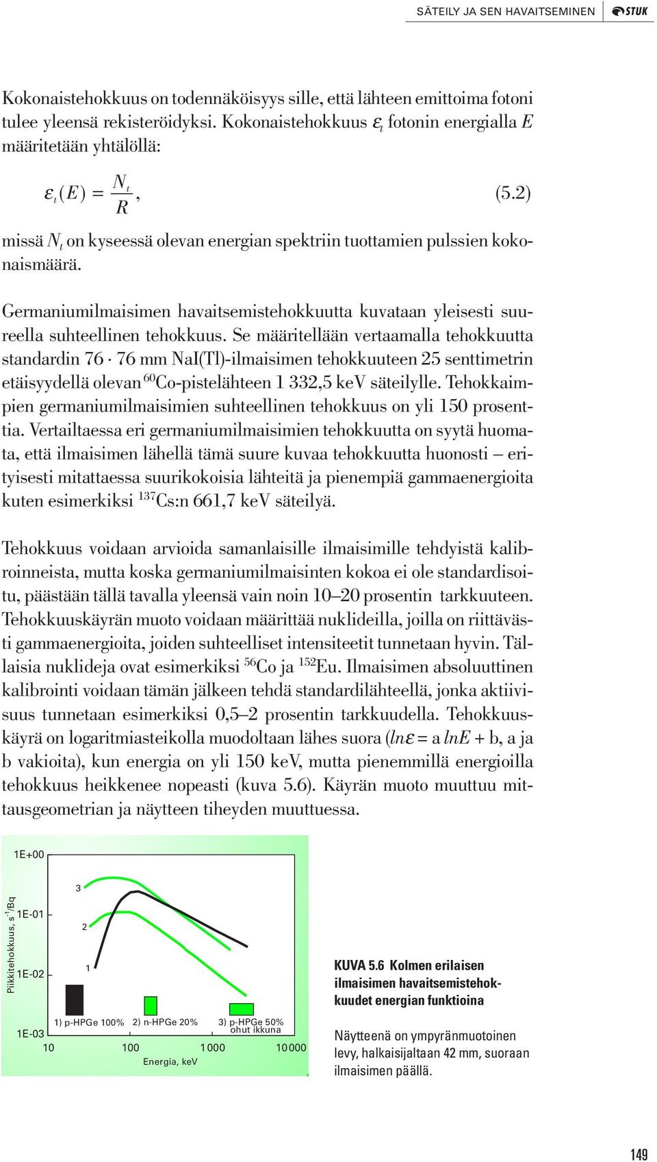 Germaniumilmaisimen havaitsemistehokkuutta kuvataan yleisesti suureella suhteellinen tehokkuus.