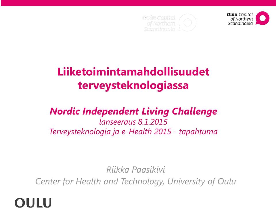 2015 Terveysteknologia ja e-health 2015 - tapahtuma