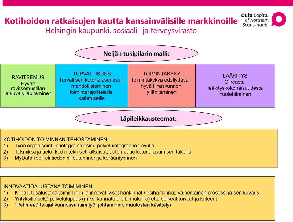 lääkityskokonaisuudesta huolehtiminen Läpileikkausteemat: KOTIHOIDON TOIMINNAN TEHOSTAMINEN: 1) Työn organisointi ja integrointi esim.