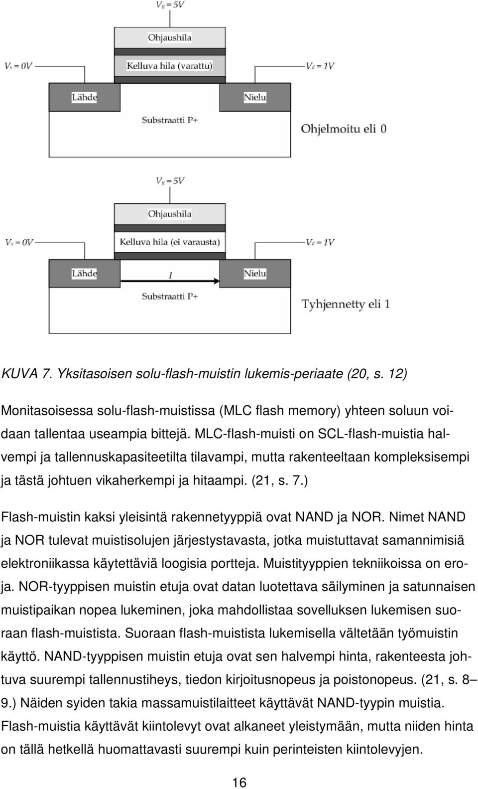 ) Flash-muistin kaksi yleisintä rakennetyyppiä ovat NAND ja NOR.