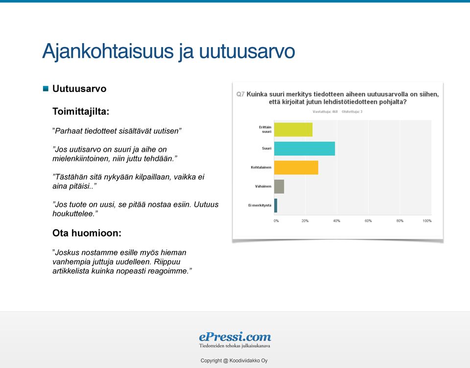 Tästähän sitä nykyään kilpaillaan, vaikka ei aina pitäisi.. Jos tuote on uusi, se pitää nostaa esiin.