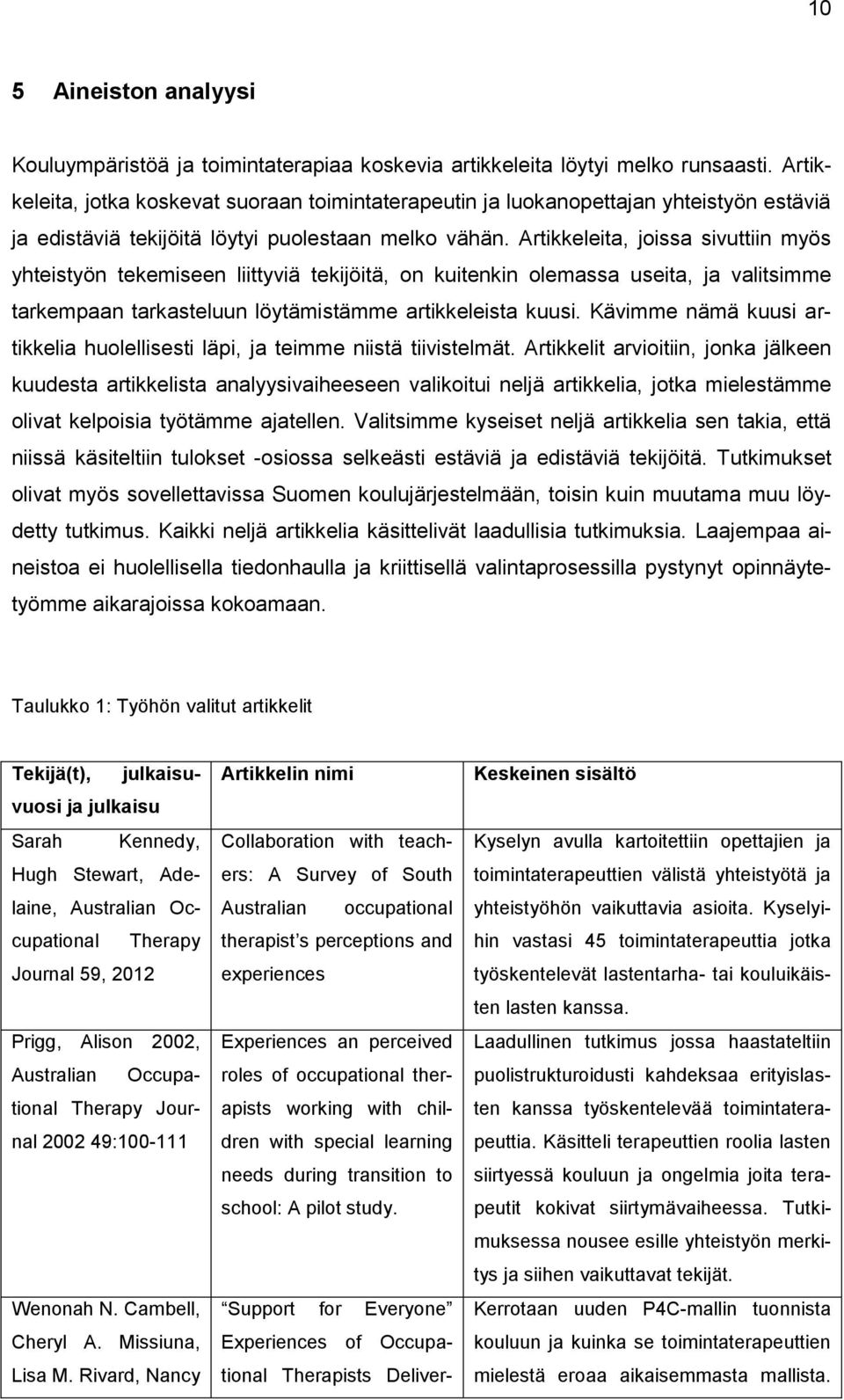 Artikkeleita, joissa sivuttiin myös yhteistyön tekemiseen liittyviä tekijöitä, on kuitenkin olemassa useita, ja valitsimme tarkempaan tarkasteluun löytämistämme artikkeleista kuusi.