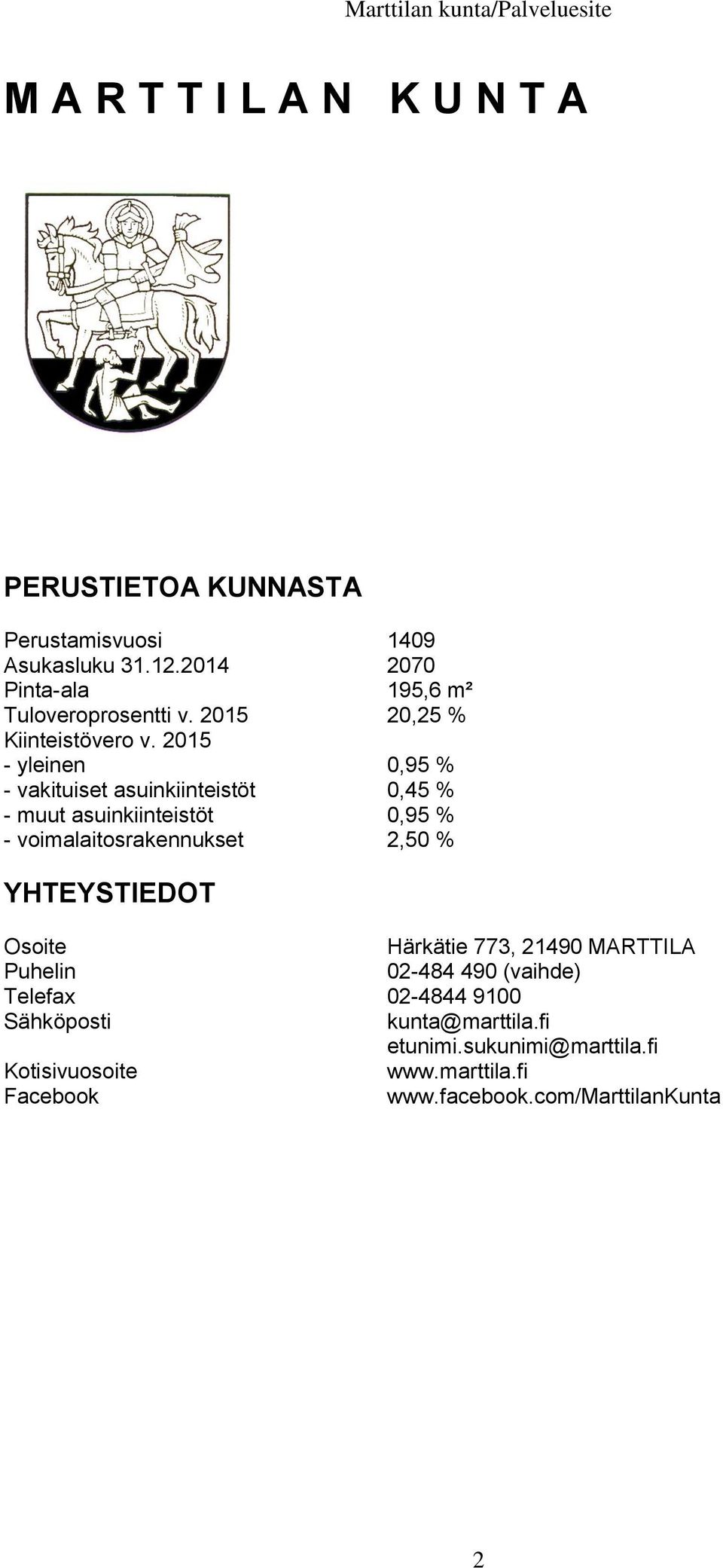 2015 - yleinen 0,95 % - vakituiset asuinkiinteistöt 0,45 % - muut asuinkiinteistöt 0,95 % - voimalaitosrakennukset 2,50 %