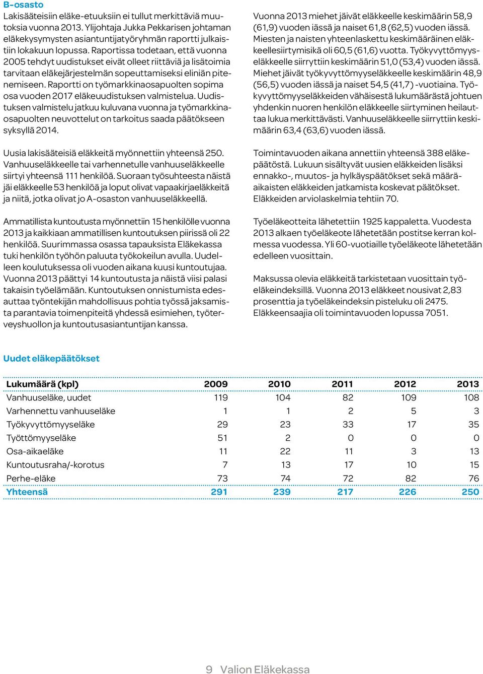 Raportti on työmarkkinaosapuolten sopima osa vuoden 2017 eläkeuudistuksen valmistelua.