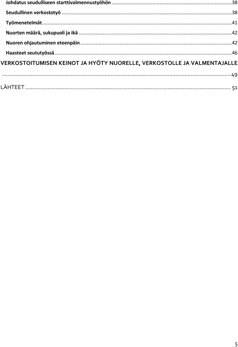 ..42 Nuoren ohjautuminen eteenpäin...42 Haasteet seututyössä.