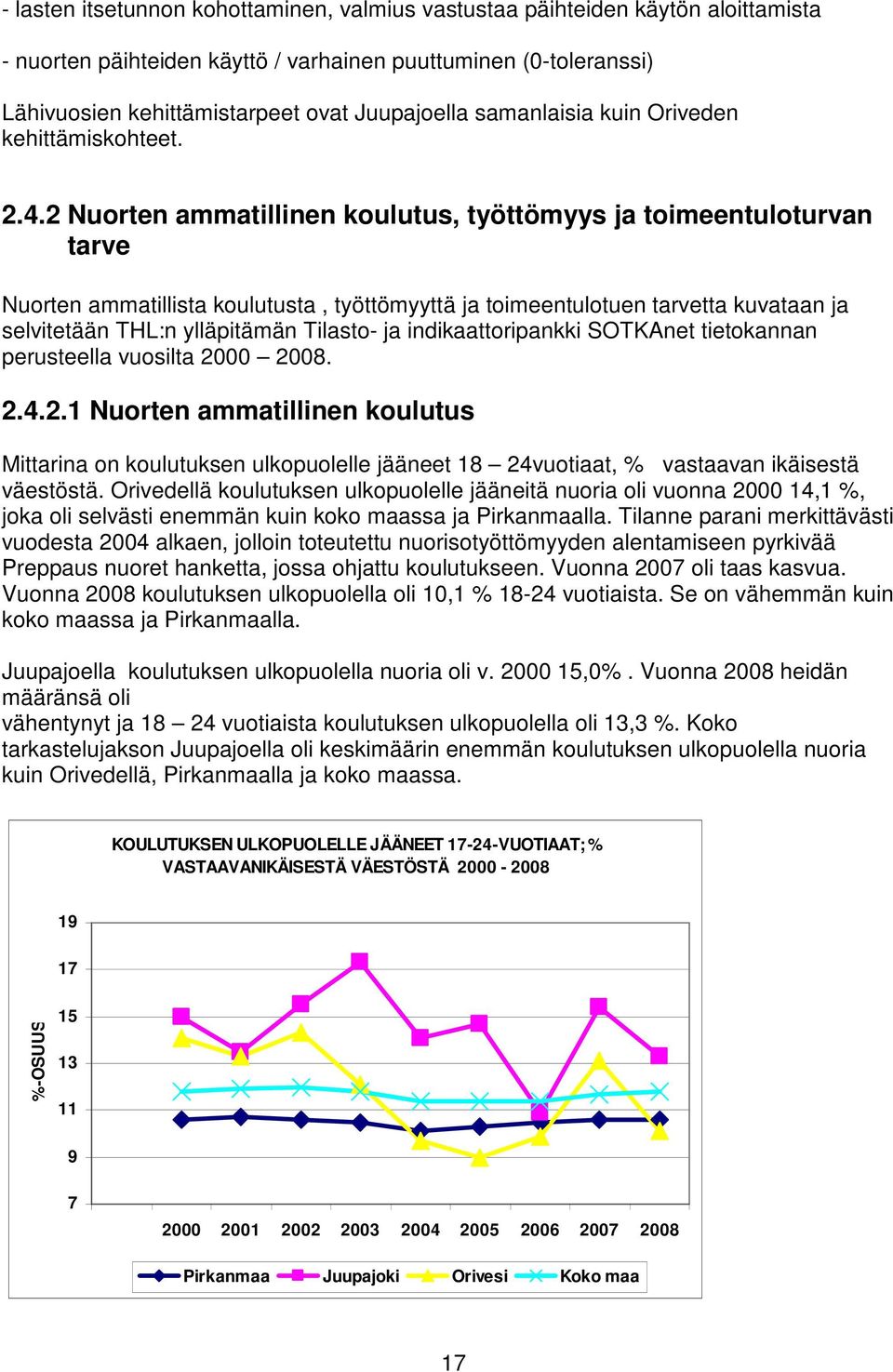 2 Nuorten ammatillinen koulutus, työttömyys ja toimeentuloturvan tarve Nuorten ammatillista koulutusta, työttömyyttä ja toimeentulotuen tarvetta kuvataan ja selvitetään THL:n ylläpitämän Tilasto- ja