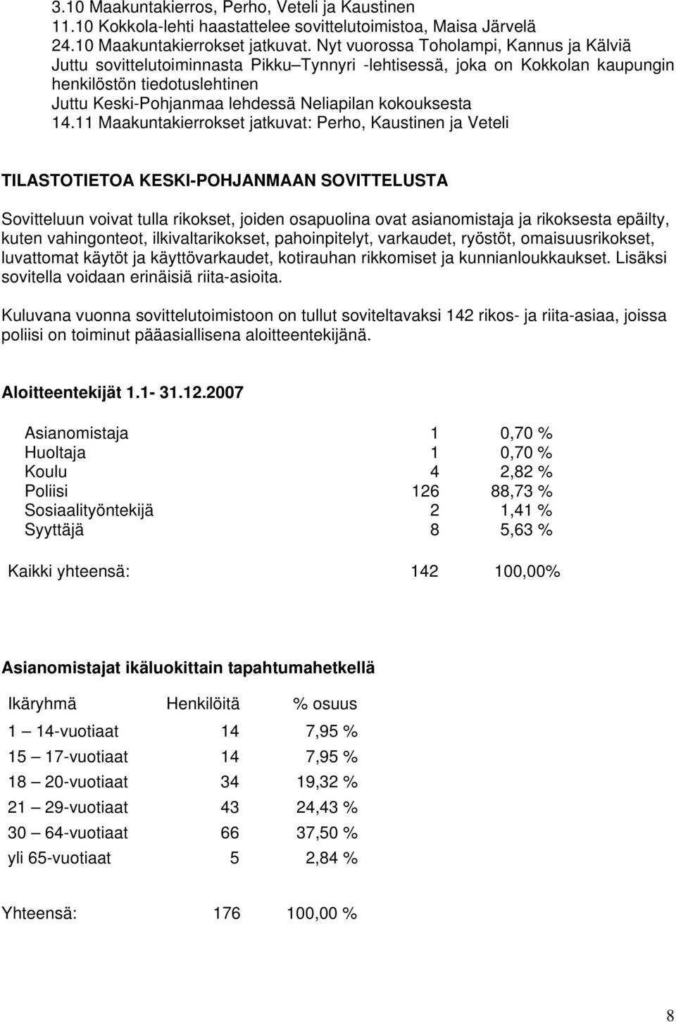kokouksesta 14.