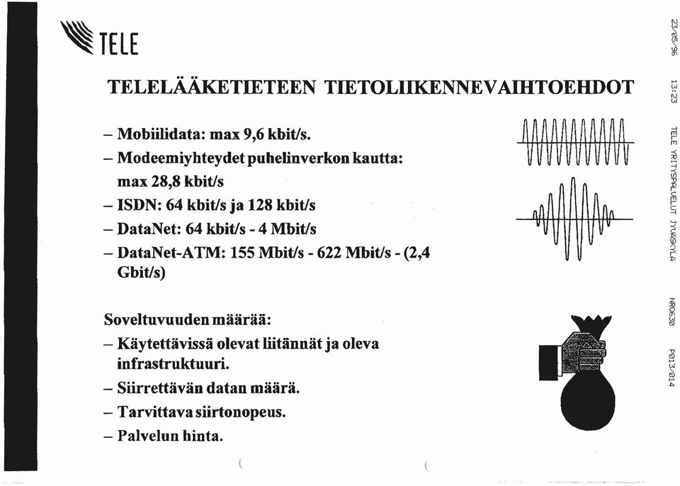 - 4 Mbit/s - DataNet-ATM: 155 Mbit/s - 622 Mbitls - (2,4.