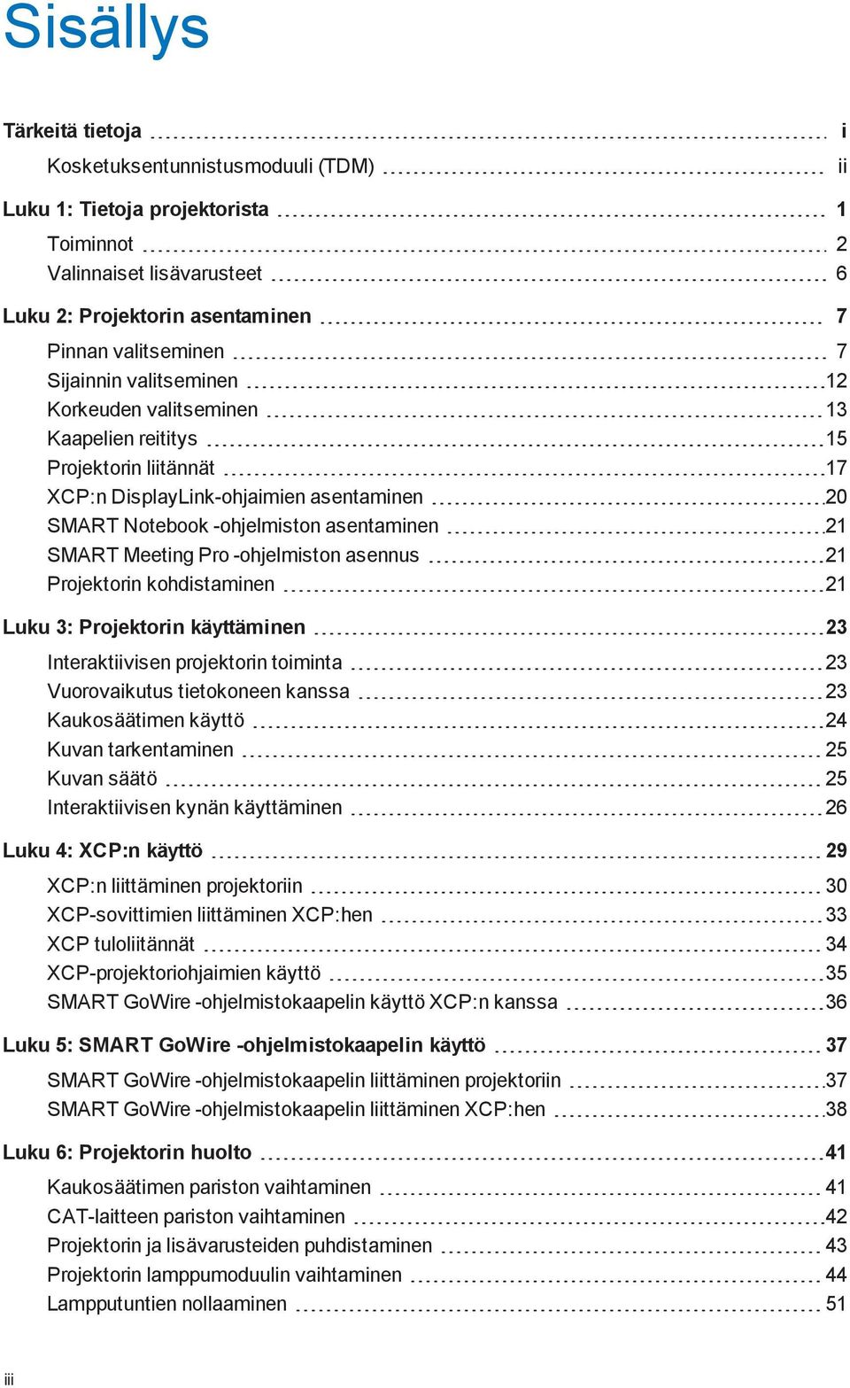 Pro -ohjelmiston asennus 21 Projektorin kohdistaminen 21 Luku 3: Projektorin käyttäminen 23 Interaktiivisen projektorin toiminta 23 Vuorovaikutus tietokoneen kanssa 23 Kaukosäätimen käyttö 24 Kuvan