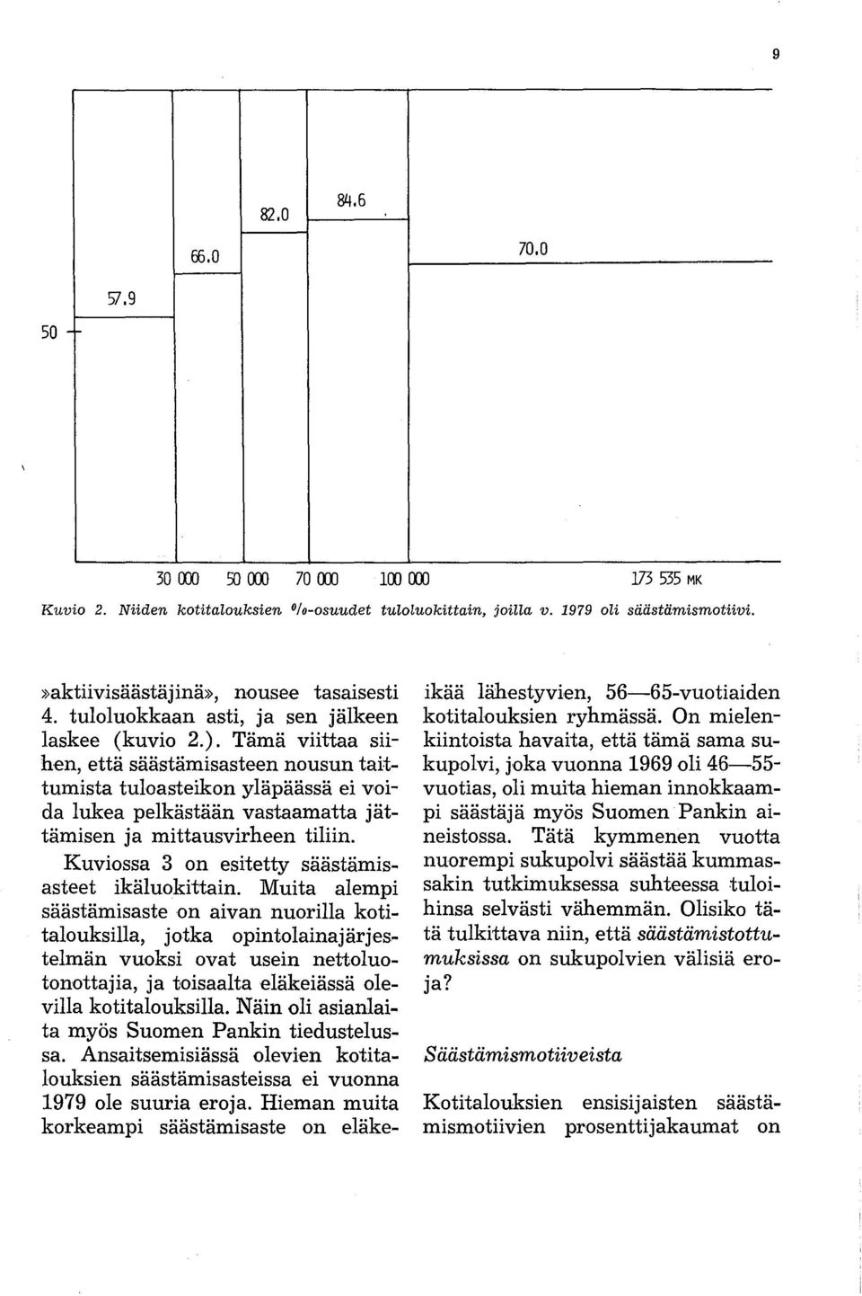 Tämä viittaa siihen, että säästämisasteen nousun taittumista tuloasteikon yläpäässä ei voida lukea pelkästään vastaamatta jättämisen ja mittausvirheen tiliin.