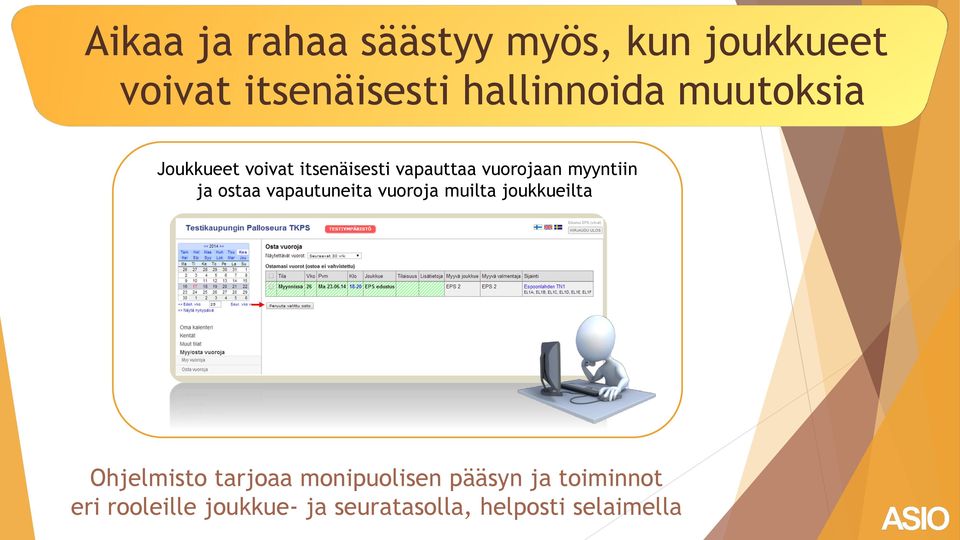 ostaa vapautuneita vuoroja muilta joukkueilta Ohjelmisto tarjoaa