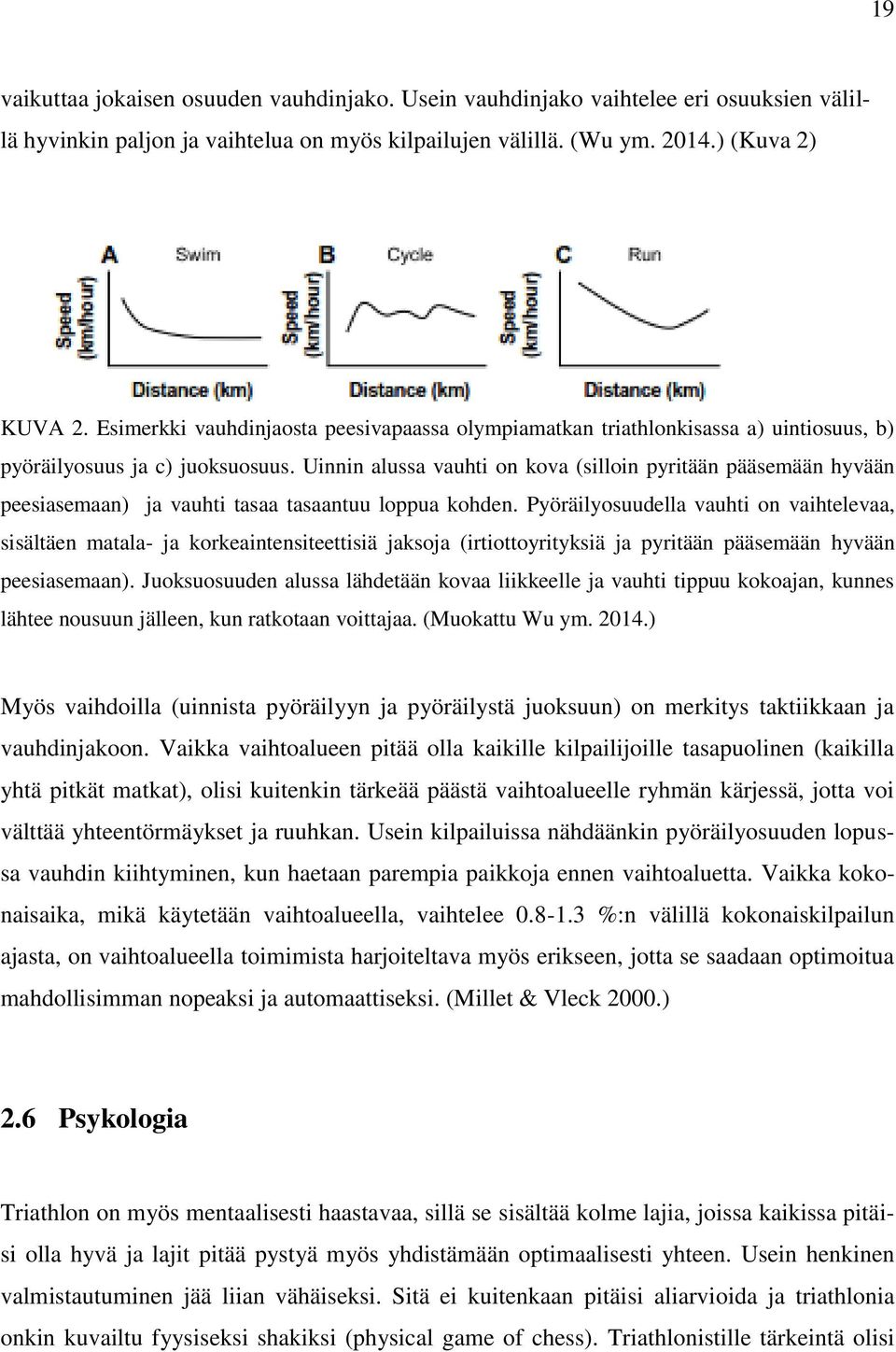 Uinnin alussa vauhti on kova (silloin pyritään pääsemään hyvään peesiasemaan) ja vauhti tasaa tasaantuu loppua kohden.