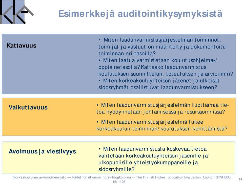 Miten korkeakouluyhteisön jäsenet ja ulkoiset sidosryhmät osallistuvat laadunvarmistukseen?