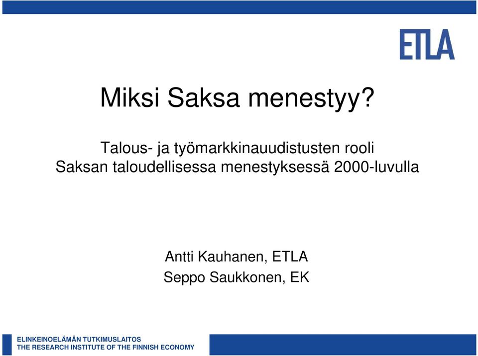 rooli Saksan taloudellisessa