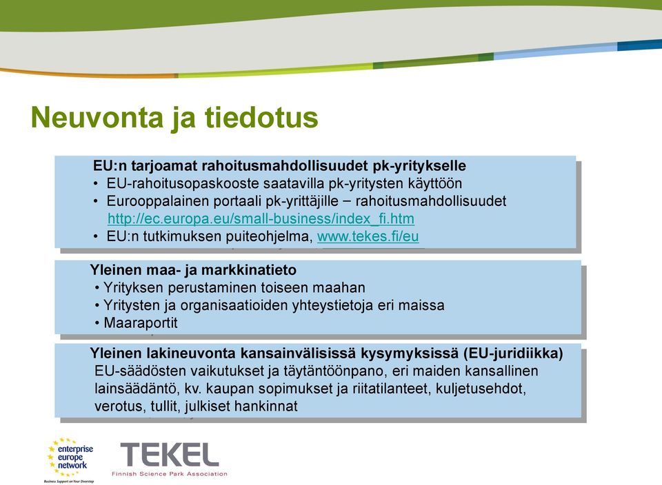 fi/eu Yleinen maa- ja markkinatieto Yrityksen perustaminen toiseen maahan Yritysten ja organisaatioiden yhteystietoja eri maissa Maaraportit Yleinen lakineuvonta