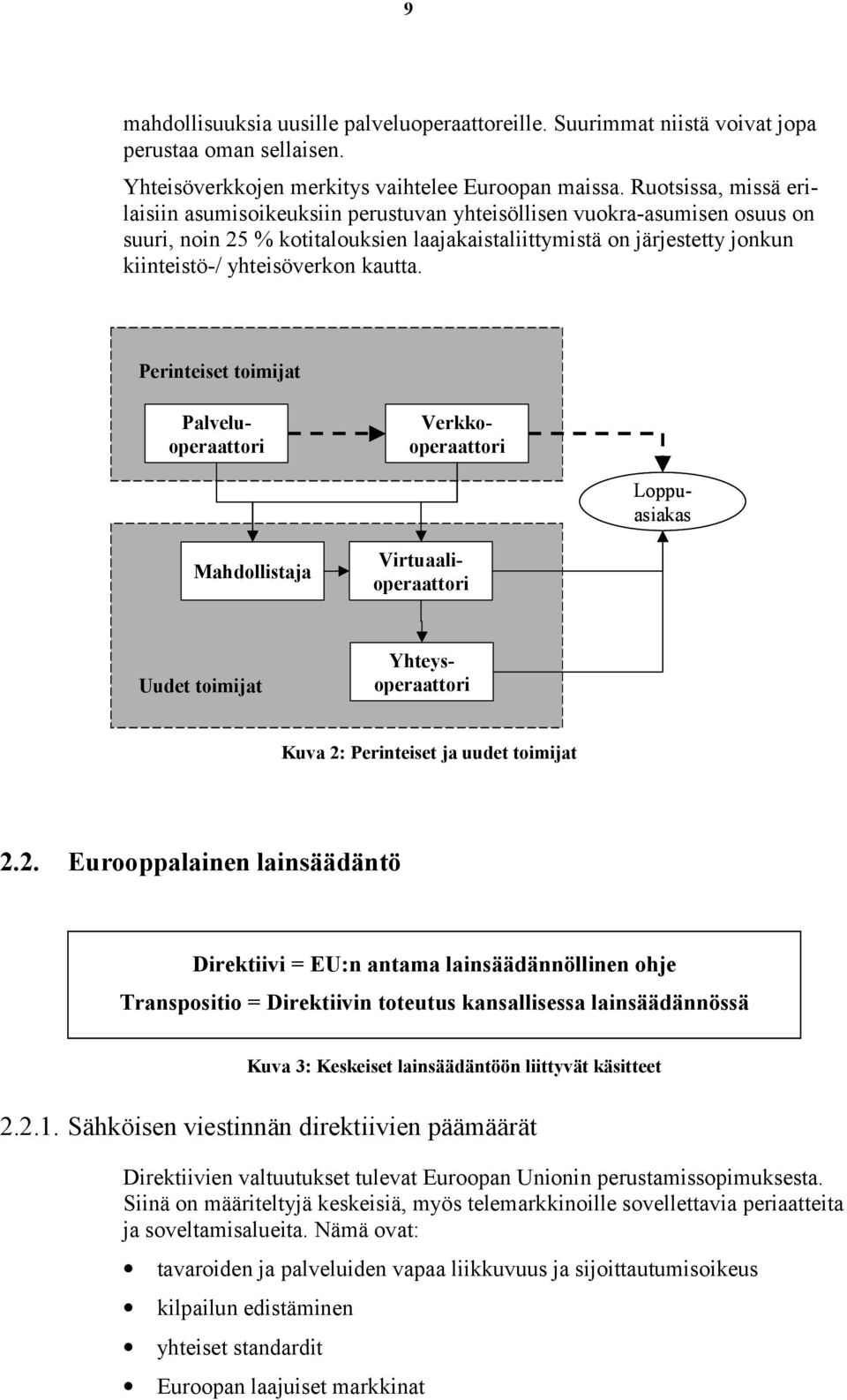 kautta. Perinteiset toimijat Yhteysoperaattori Palveluoperaattori Mahdollistaja Uudet toimijat Verkkooperaattori Loppuasiakas Virtuaalioperaattori Kuva 2: