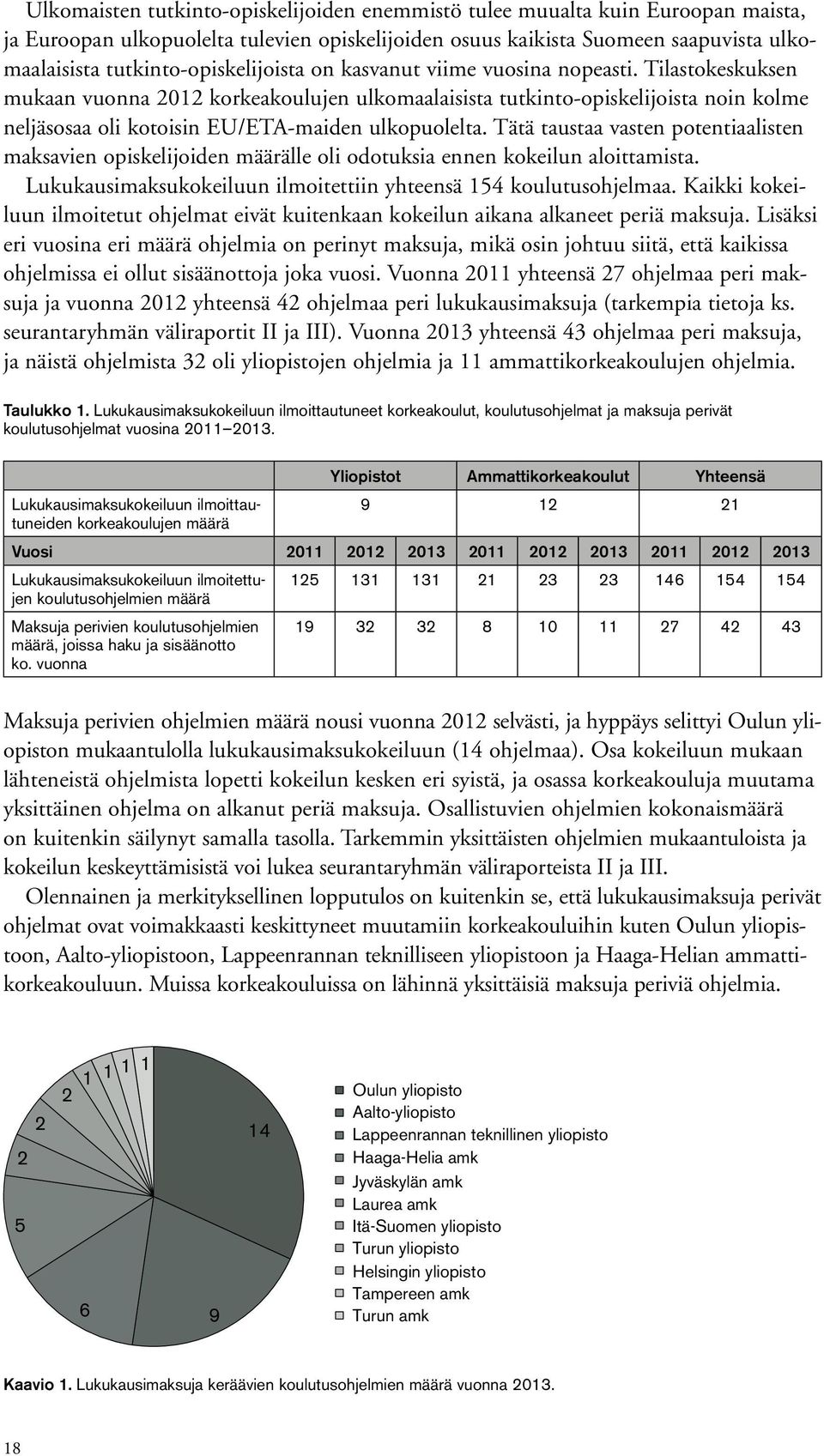 Tilastokeskuksen mukaan vuonna 2012 korkeakoulujen ulkomaalaisista tutkinto-opiskelijoista noin kolme neljäsosaa oli kotoisin EU/ETA-maiden ulkopuolelta.