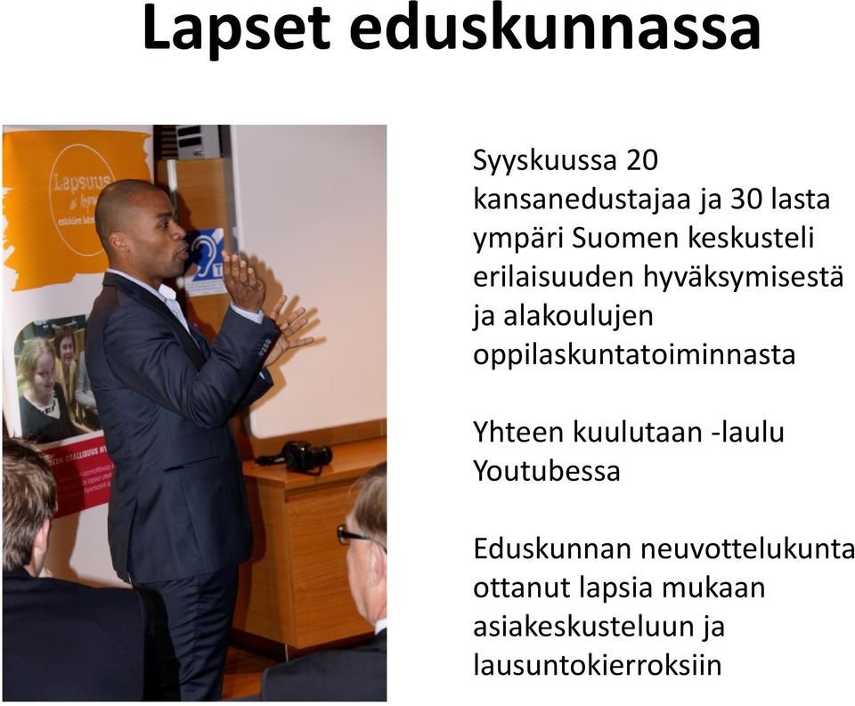 oppilaskuntatoiminnasta Yhteen kuulutaan laulu Youtubessa Eduskunnan