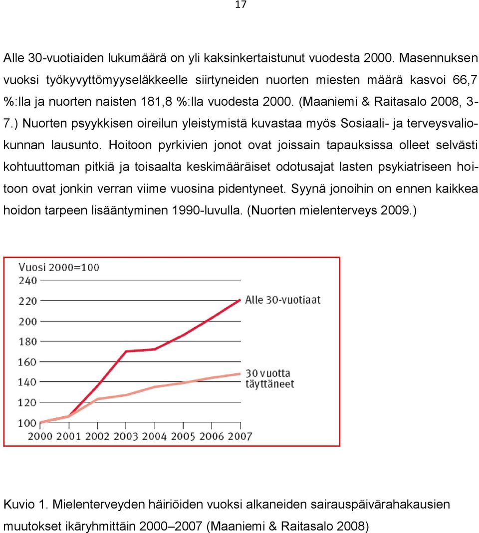 ) Nuorten psyykkisen oireilun yleistymistä kuvastaa myös Sosiaali- ja terveysvaliokunnan lausunto.