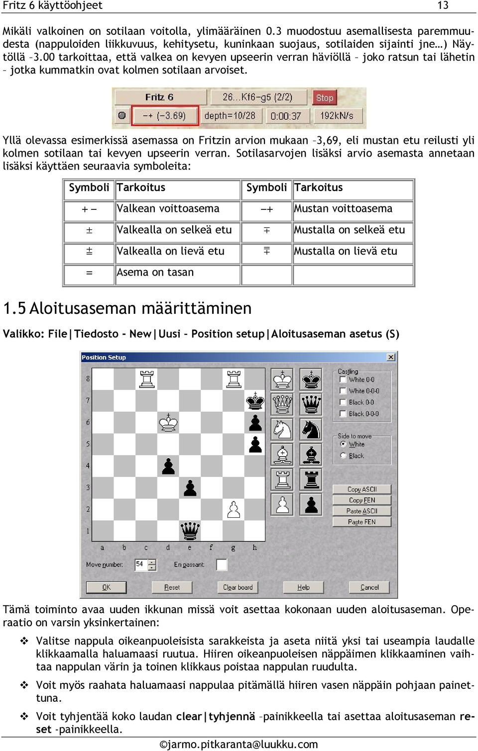 00 tarkoittaa, että valkea on kevyen upseerin verran häviöllä joko ratsun tai lähetin jotka kummatkin ovat kolmen sotilaan arvoiset.