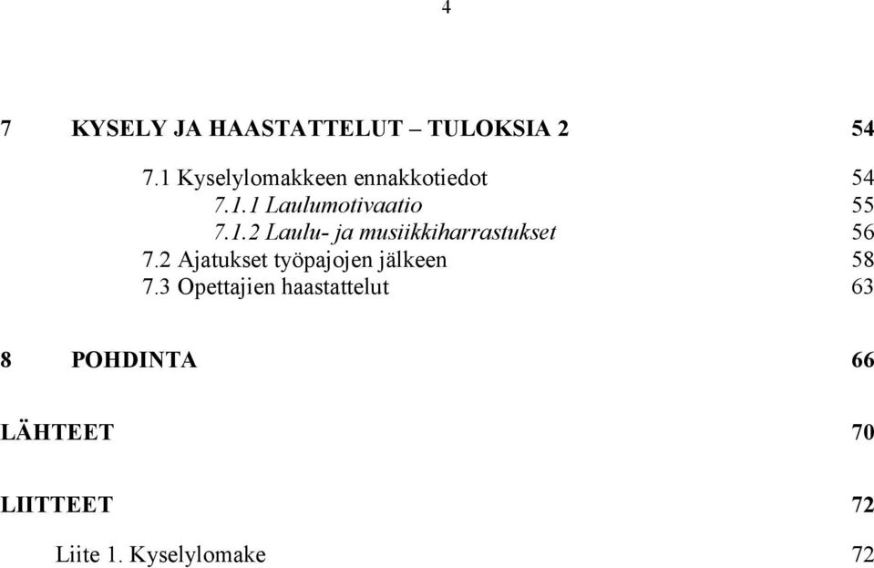 2 Ajatukset työpajojen jälkeen 58 7.