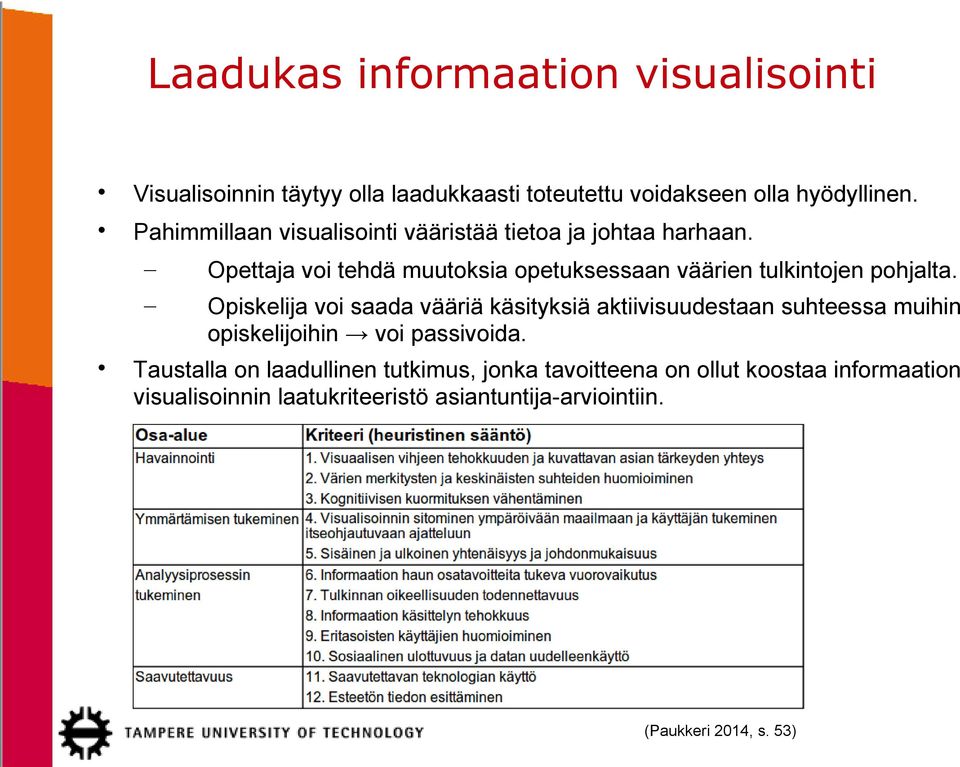 Opettaja voi tehdä muutoksia opetuksessaan väärien tulkintojen pohjalta.