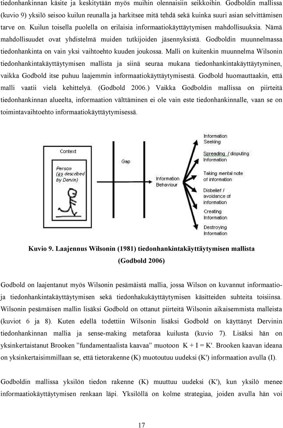 Kuilun toisella puolella on erilaisia informaatiokäyttäytymisen mahdollisuuksia. Nämä mahdollisuudet ovat yhdistelmä muiden tutkijoiden jäsennyksistä.