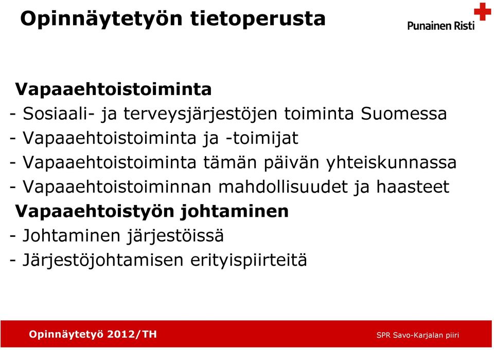 päivän yhteiskunnassa - Vapaaehtoistoiminnan mahdollisuudet ja haasteet