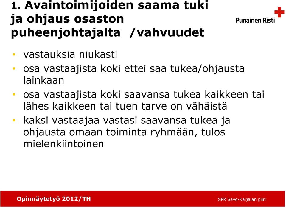 vastaajista koki saavansa tukea kaikkeen tai lähes kaikkeen tai tuen tarve on