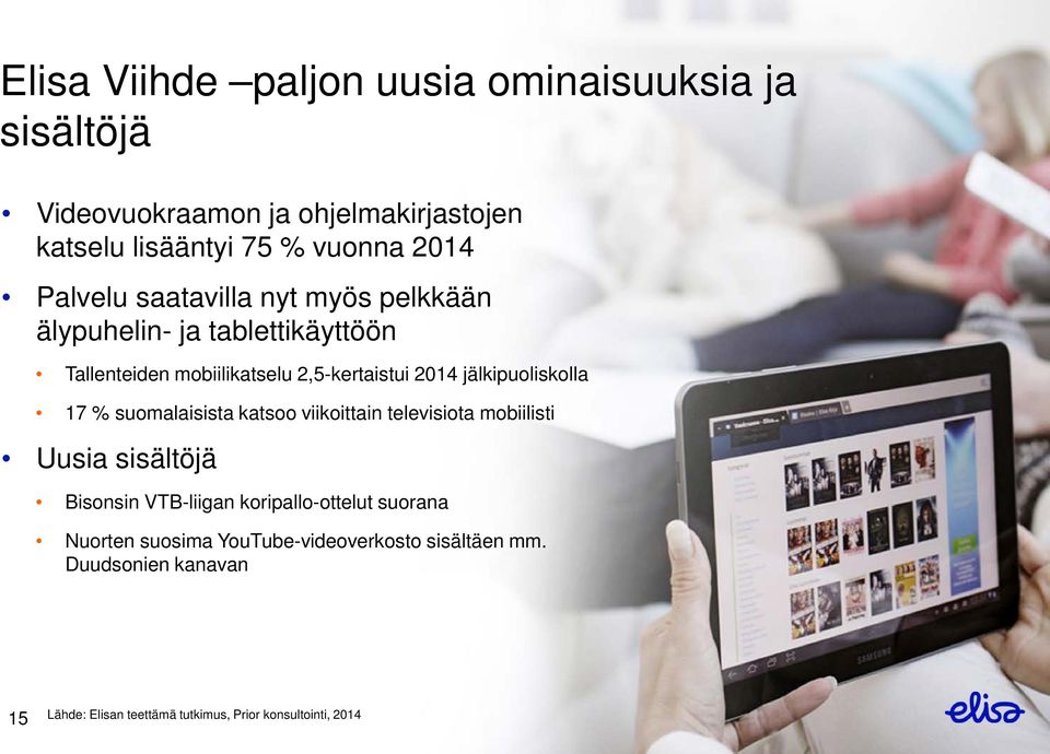 jälkipuoliskolla 17 % suomalaisista katsoo viikoittain televisiota mobiilisti Uusia sisältöjä Bisonsin VTB-liigan